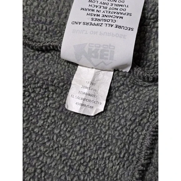 REI Co Op Womens L Midweight Waffle Fleece Jacket Full Zip Zip Pockets Mock Neck - Picture 12 of 16